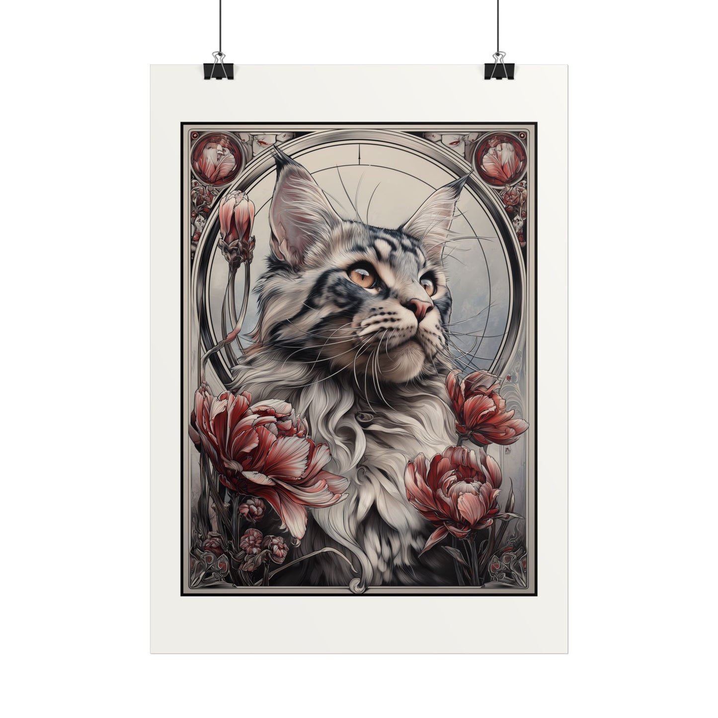 Maine Coon – djurposter i jugend & art nouveau