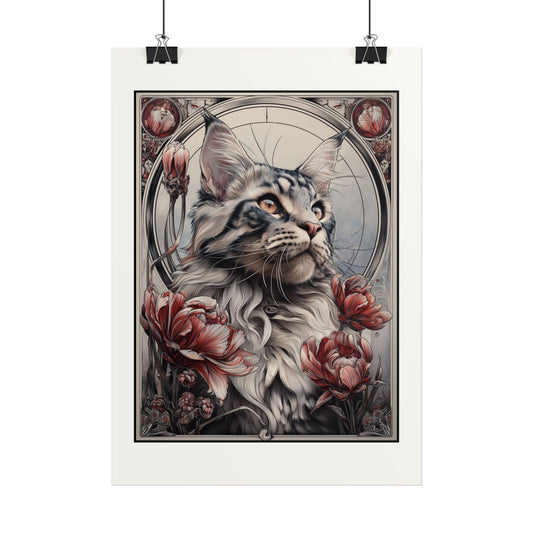 Maine Coon – djurposter i jugend & art nouveau