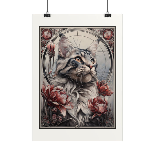 Maine Coon – djurposter i jugend & art nouveau