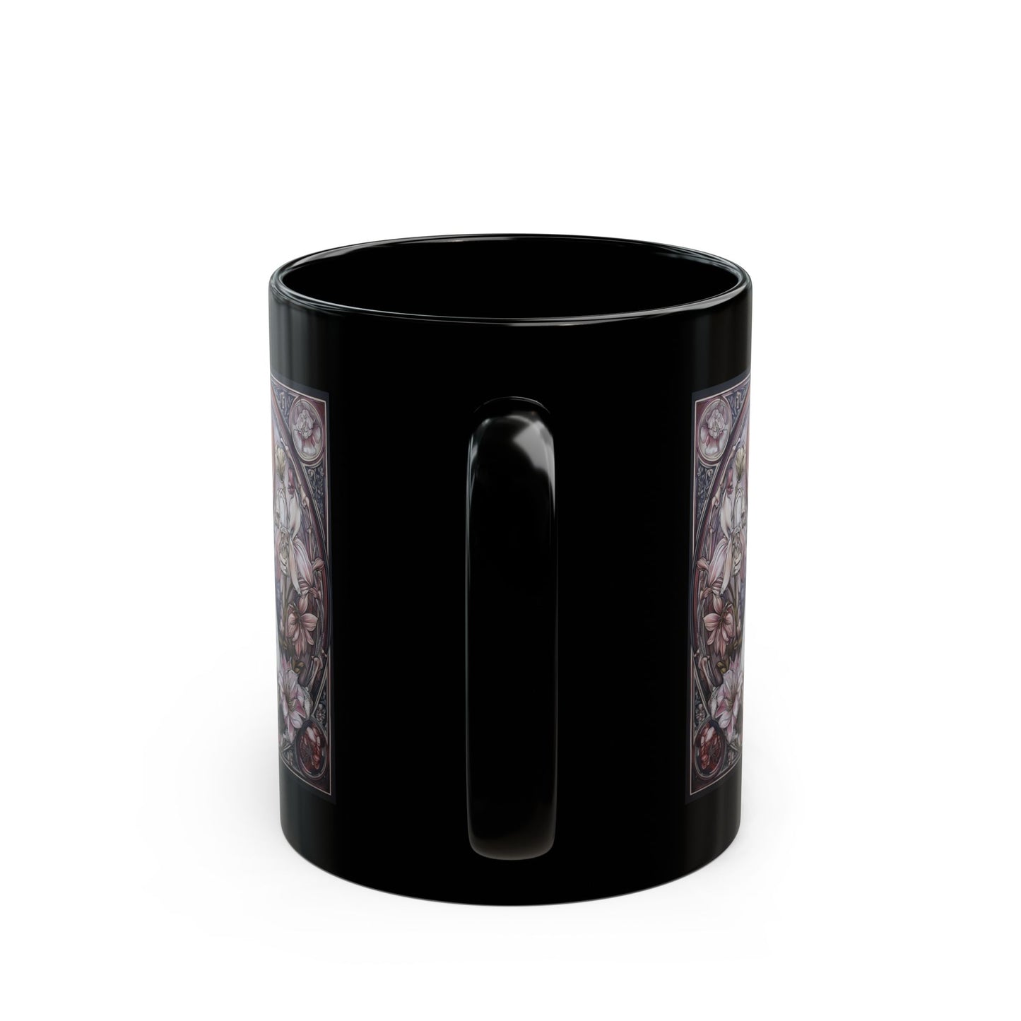 Bullterrier — svart mugg art nouveau