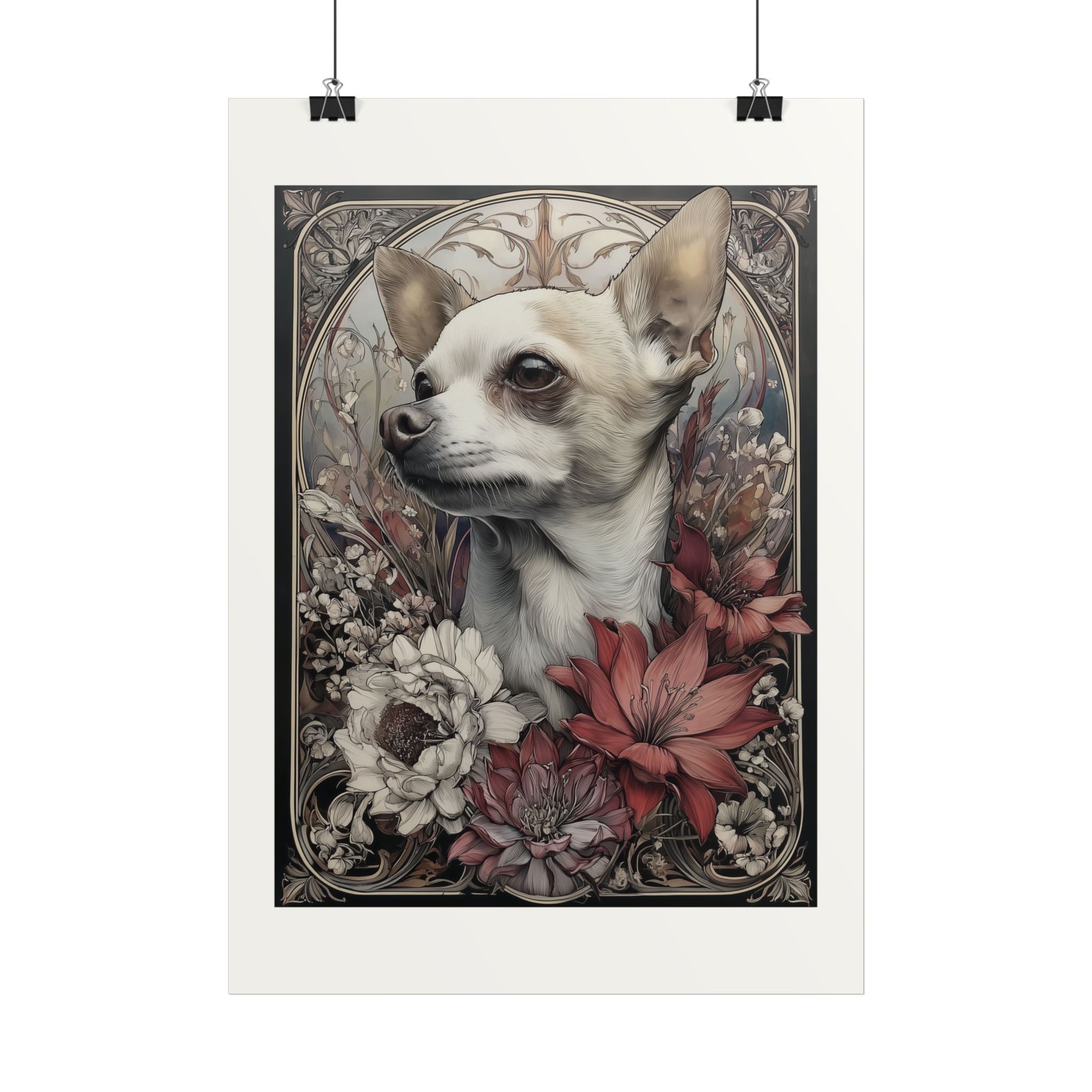 designprint med chihuahua i art nouveau