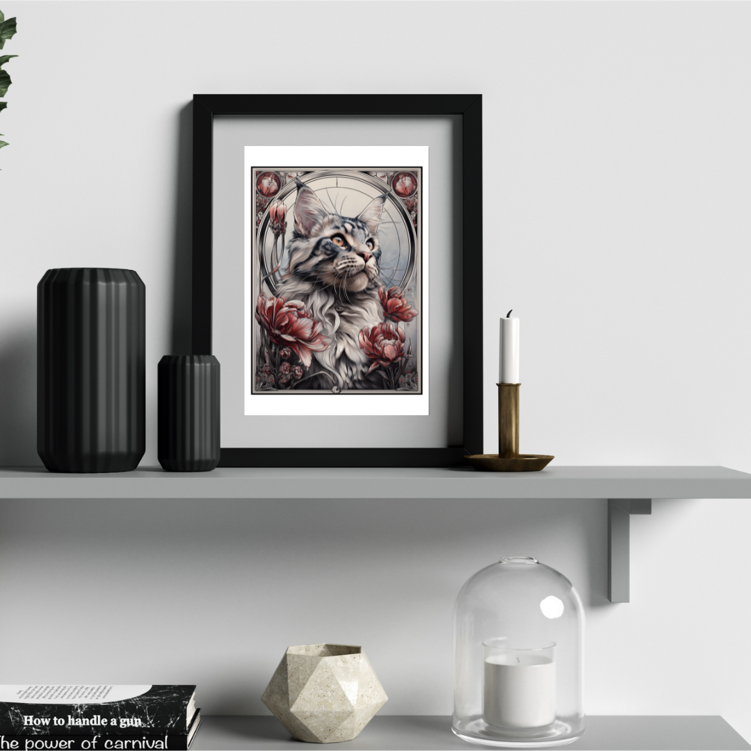 Maine Coon – djurposter i jugend & art nouveau